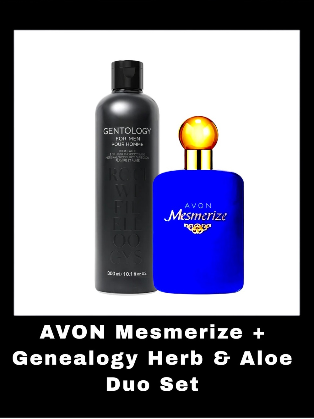 AVON Genealogy Herb & Aloe 2-IN-1 Hair & Body Wash + Mesmerize Duo Set